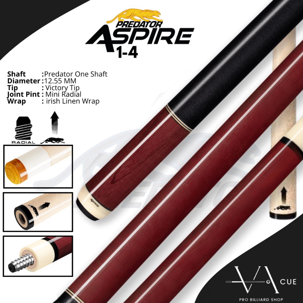 Predator Aspire 1-4 Set Play + Predator One Shaft - Stik Billiard Predator Aspire 1-4 + Shaft Predat