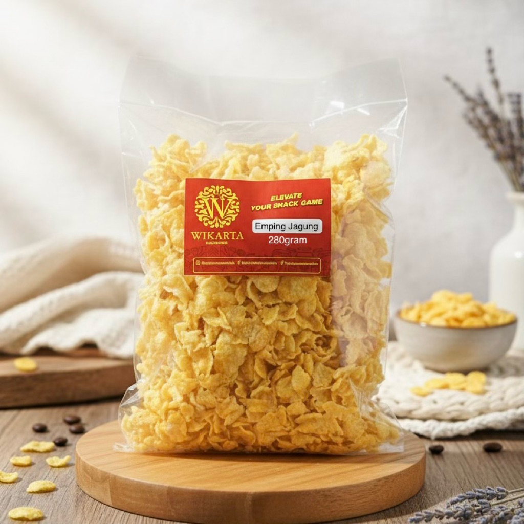 EMPING JAGUNG emping jagung mini 280 gram Renyah kiloan enak gurih snack camilan kiloan murah