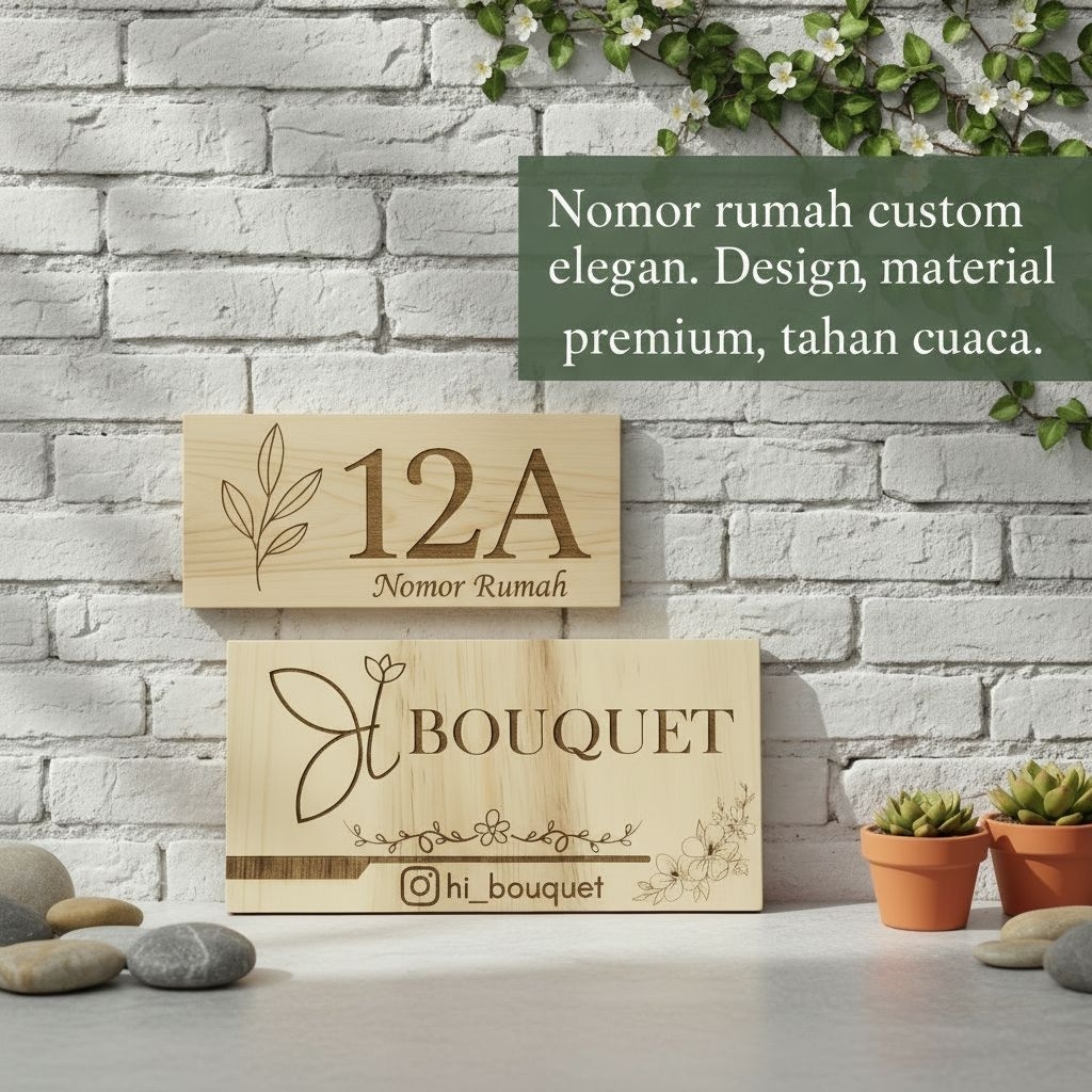 CUSTOM NOMOR RUMAH/NAMA TOKO/NAMA KAMAR | BAHAN KAYU PINUS