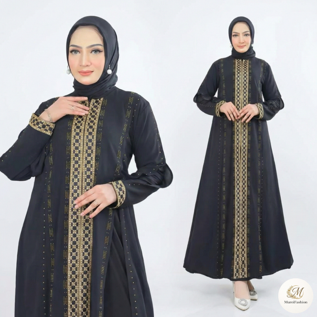 Abaya Khas Turkey Murei Fashion I Serena I Elegan dengan Motif Tradisional dan Kualitas Premium Warn