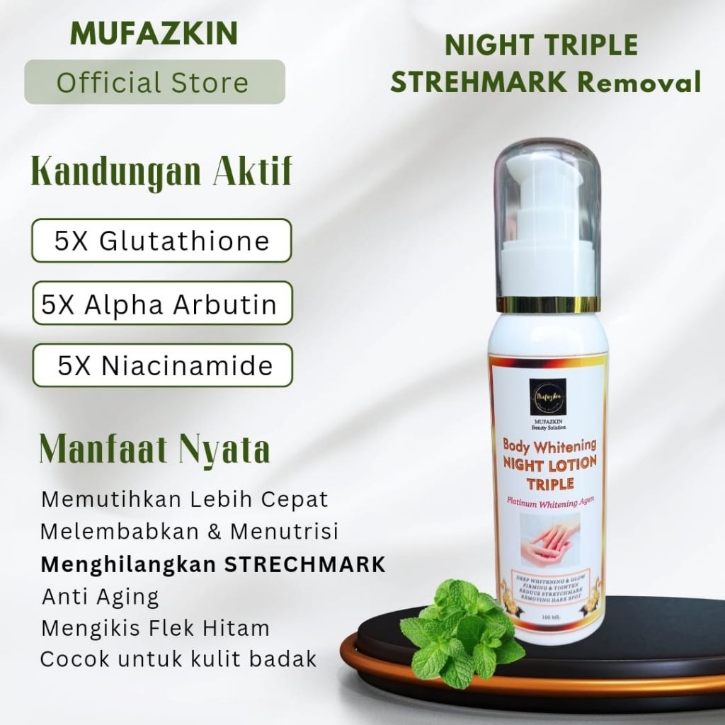 [GROSIR - Center] Night Lotion Triple Brightening Super Platinum Hb Malam Formula Khusus untuk Kulit