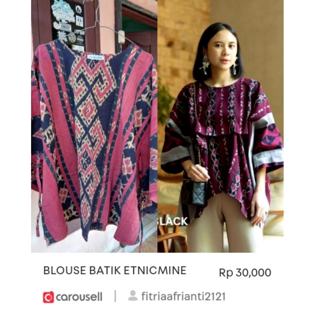 BLOUSE BATIK ETNICEMINE FREE HIJAB SEGI EMPAT LOZY