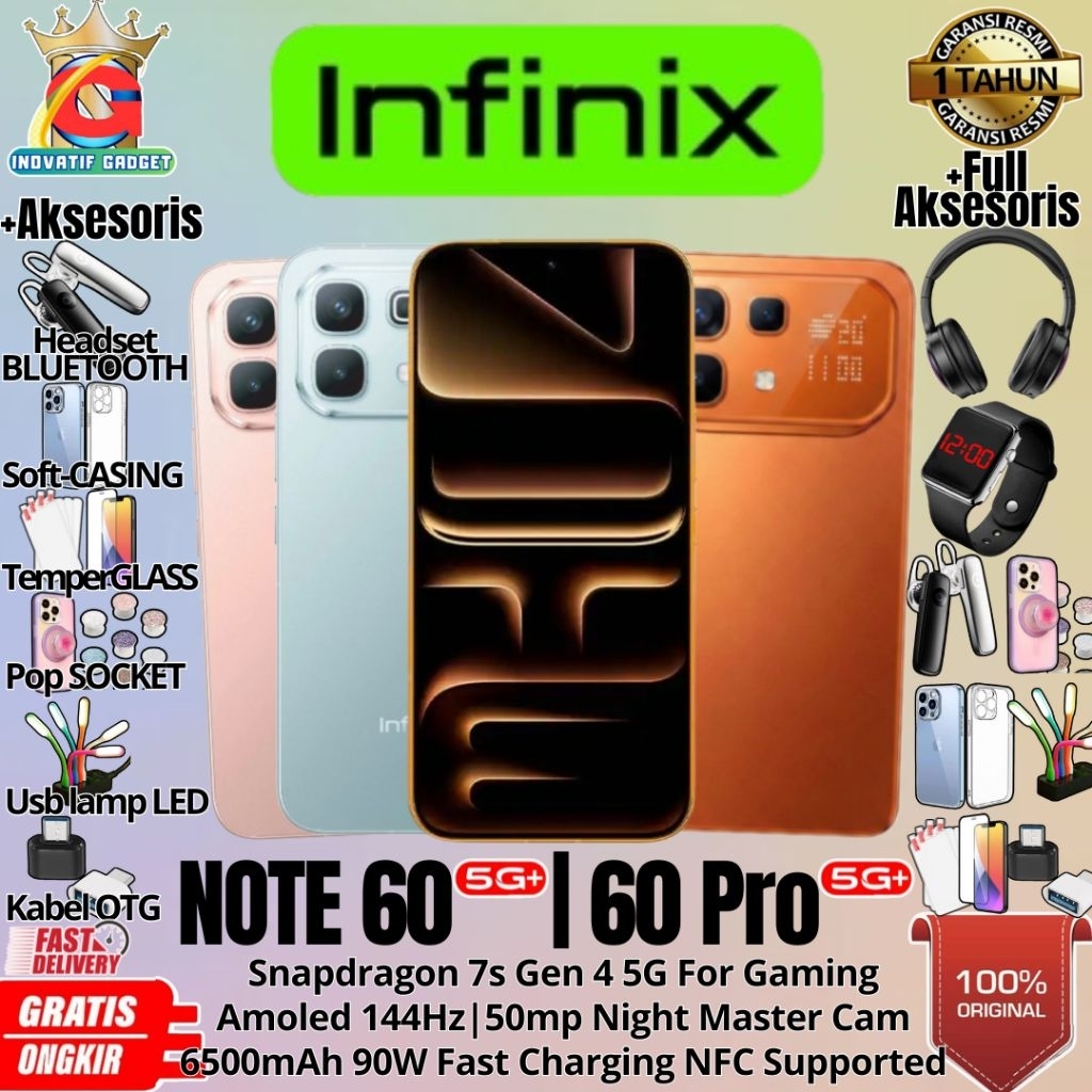 HP BARU INFINIX NOTE 60 5G | NOTE 60 PRO 5G 12/256GB - 8/256GB Ram Up to 16GB GARANSI RESMI 100% ORI