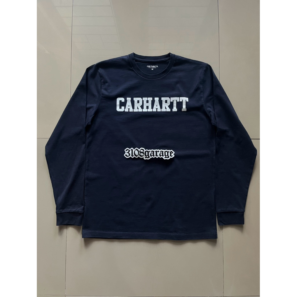 T-shirt tee Carhartt WIP college l/s longsleeve dark navy sz M used good cond kaos lengan panjang