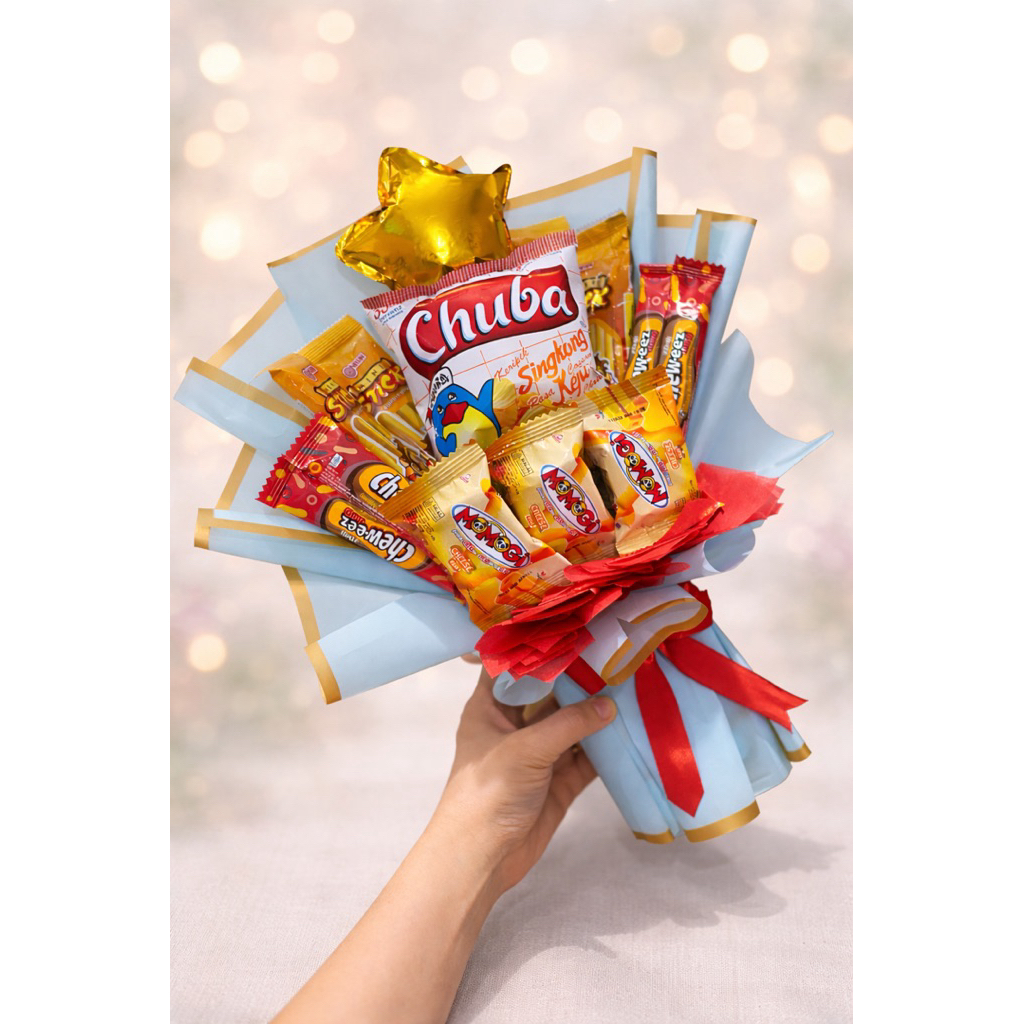 buket bunga snack / buket snack / buket bunga wisuda ulang tahun / buket bunga snack