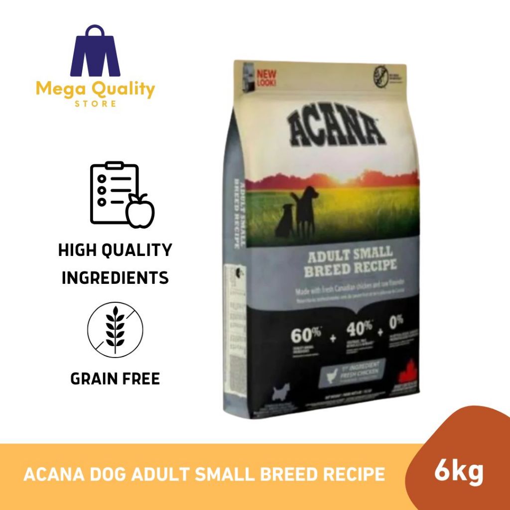 ACANA Dog Adult Small Breed Recipe Makanan Anjing Freshpack 6kg