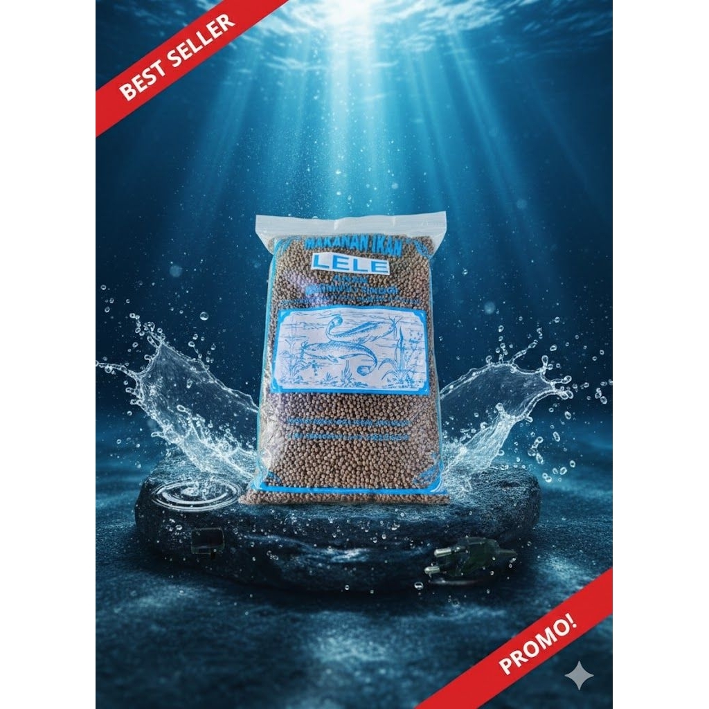 Pakan Pelet Lele 2mm High Protein - Pakan Benih Ikan Lele Masa Pertumbuhan