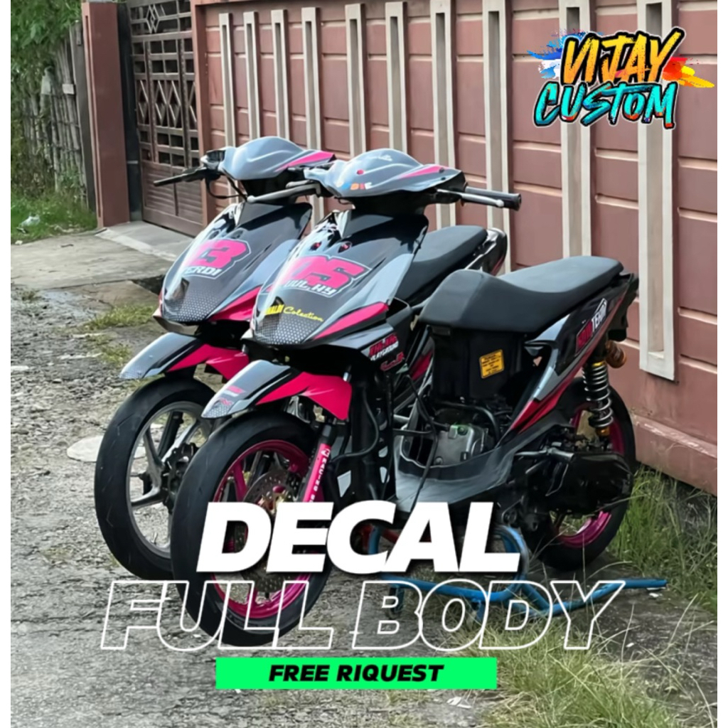 Decal Striping Stiker Full Bodiy Beat Karbu Old  Road Race Racing Custom Riquest Nama Nomor Sponsor 