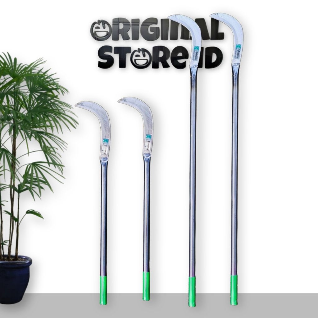 alat pemetik buah / kastrasi / penyiang multifungsi - sabit baja selendang jhisung - panjang 60 cm &