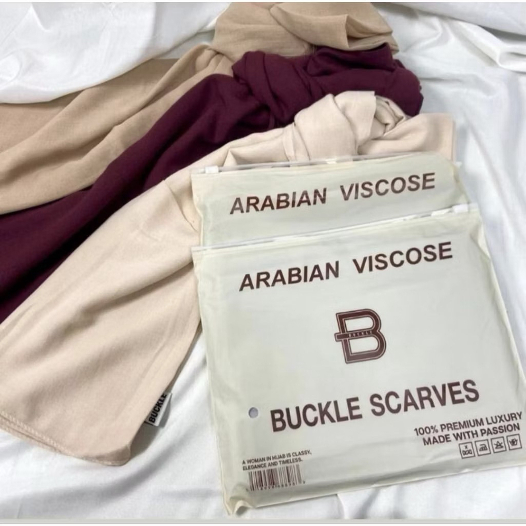 (GROSIR 10 Pcs) PASHMINA ARABIAN VISCOSE PREMIUM BUCKLE SCARVES Mix 5 Harga Hemat Kerudung Pasmina V