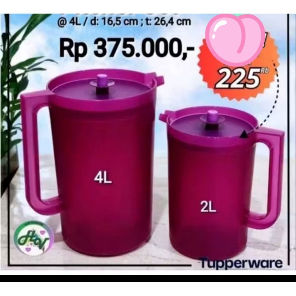 TUPPERWARE PITCHER 4LITER BESAR ORIGINAL
