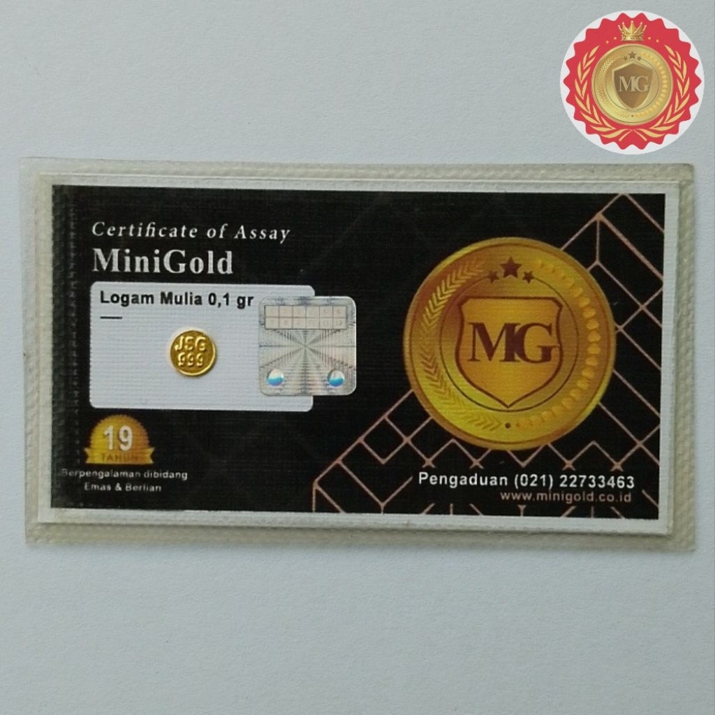 emas kecil logam mulia Minigold black white press 0,1 gr gram
