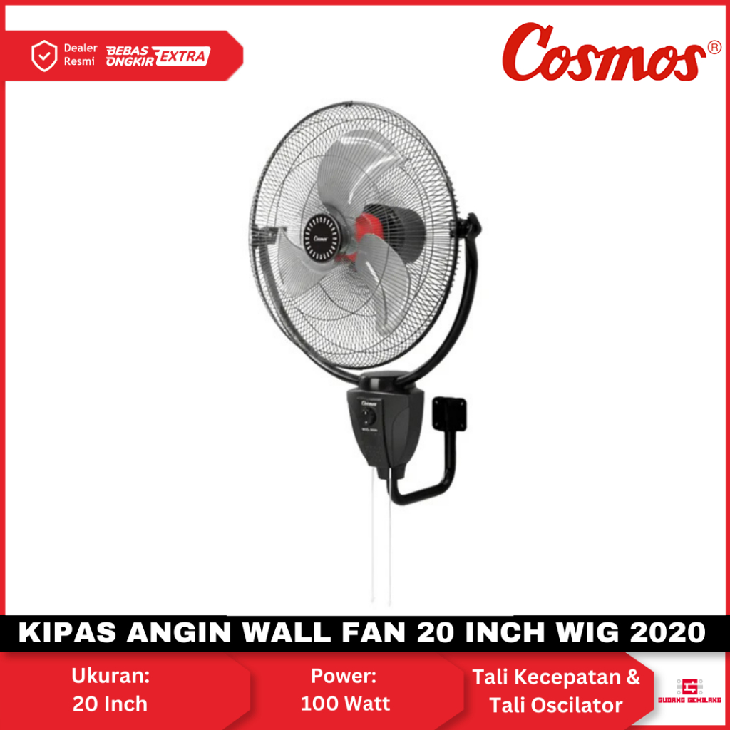 Kipas Angin  Cosmos Dinding Besi 20 Inch Kipas Angin Wall Fan WIG-2020 COSMOS