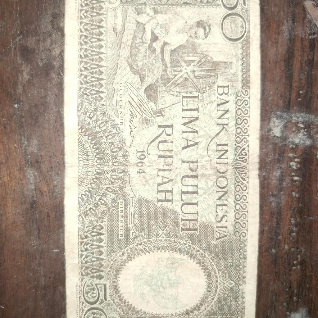 uang kuno 50 rupiah tahun 1964