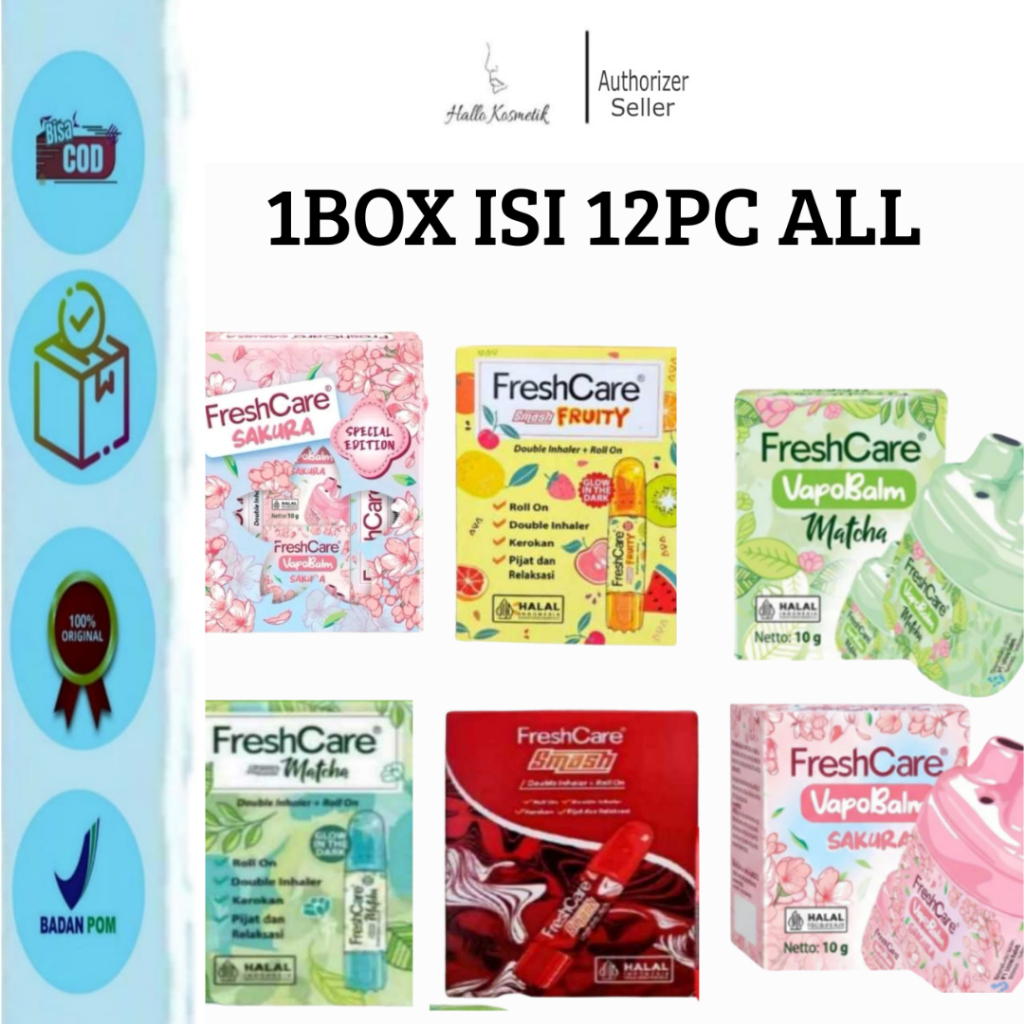 FreshCare 1 BOX - Matcha DAN 1BOX SMASH FRUITY  4 in 1 Double Inhaler + Roll On