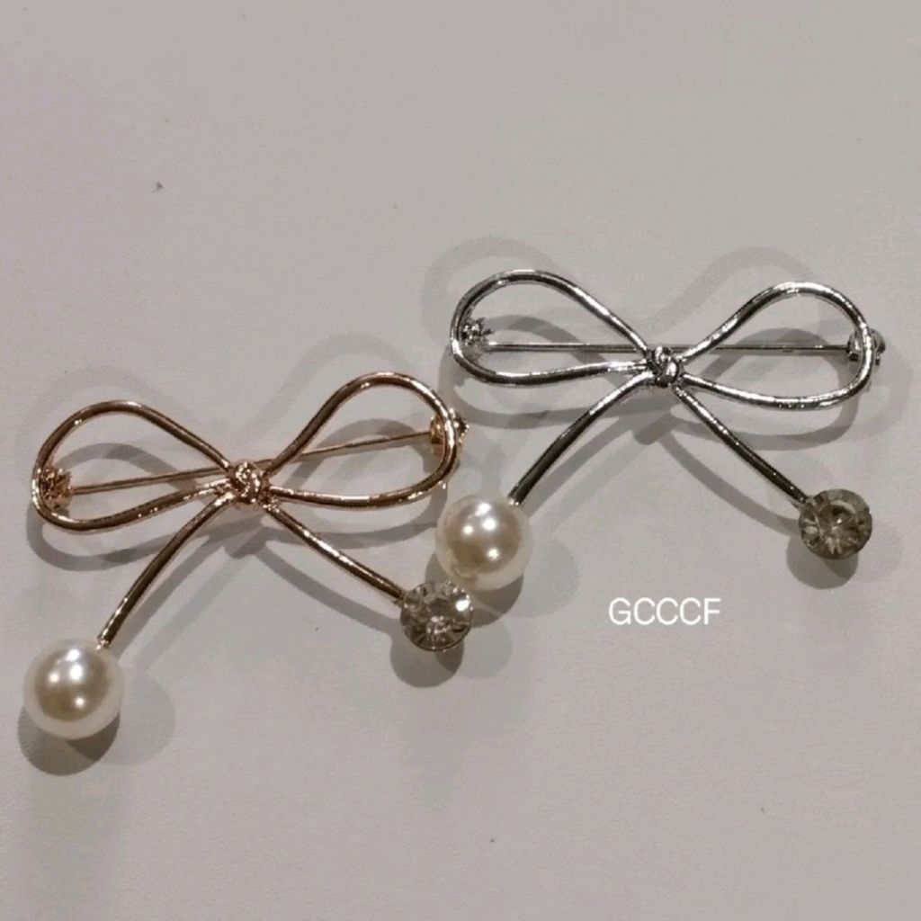 Bross hijab dada pita||Peniti bross bentuk pita