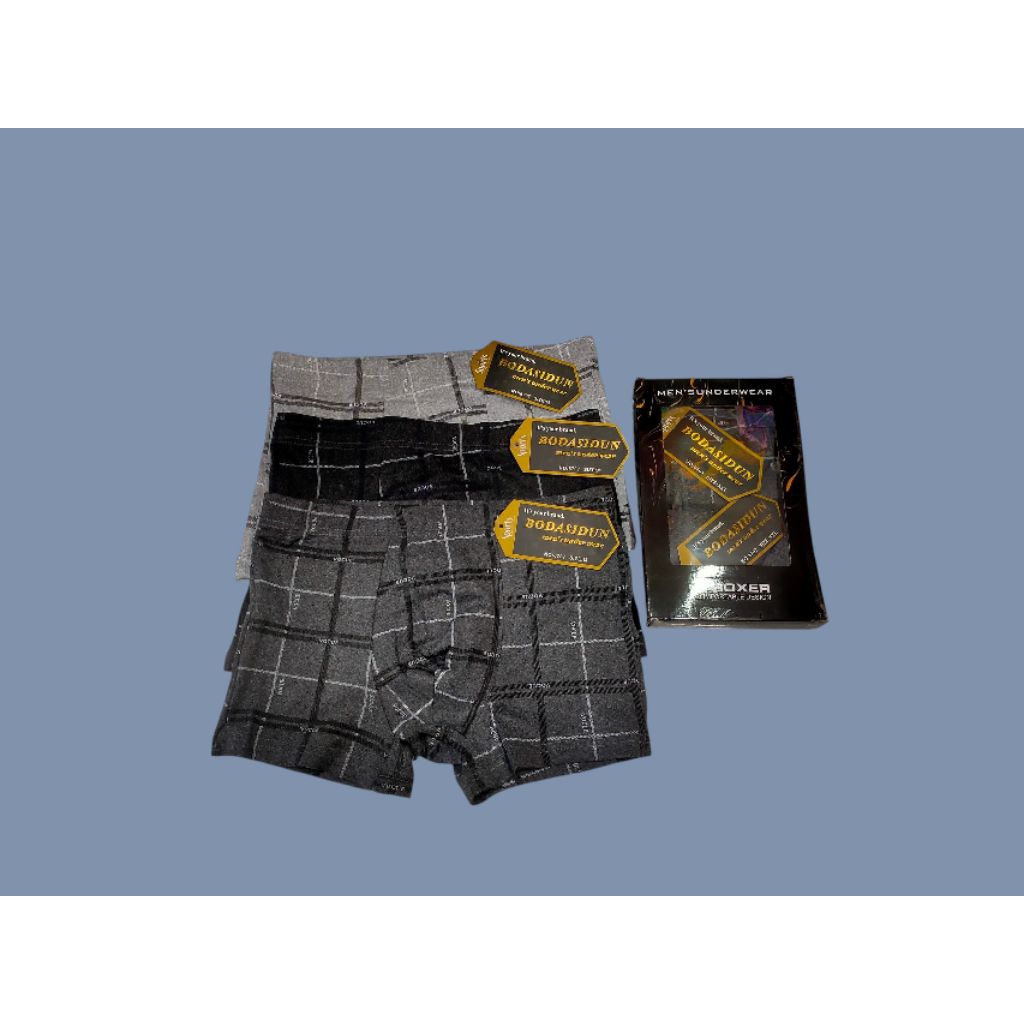 boxer bodasidun/boxer branded murah/isi per 3pcs/boxer pria/ celana dalam