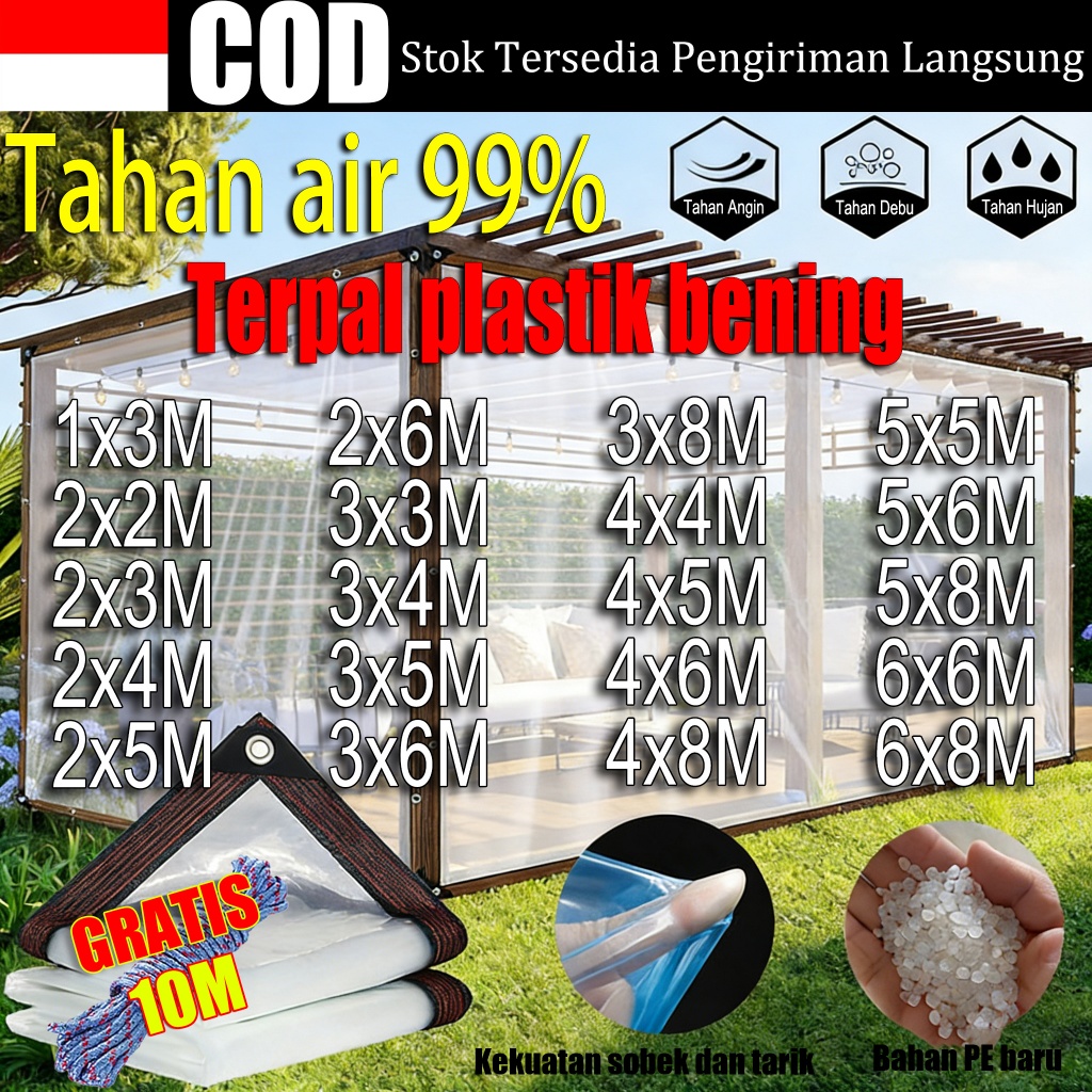 [COD]Tahan air 99% Terpal Plastik Bening /Terpal Anti Air /Terpal Plastik Bening /Tebal Plastik Beni