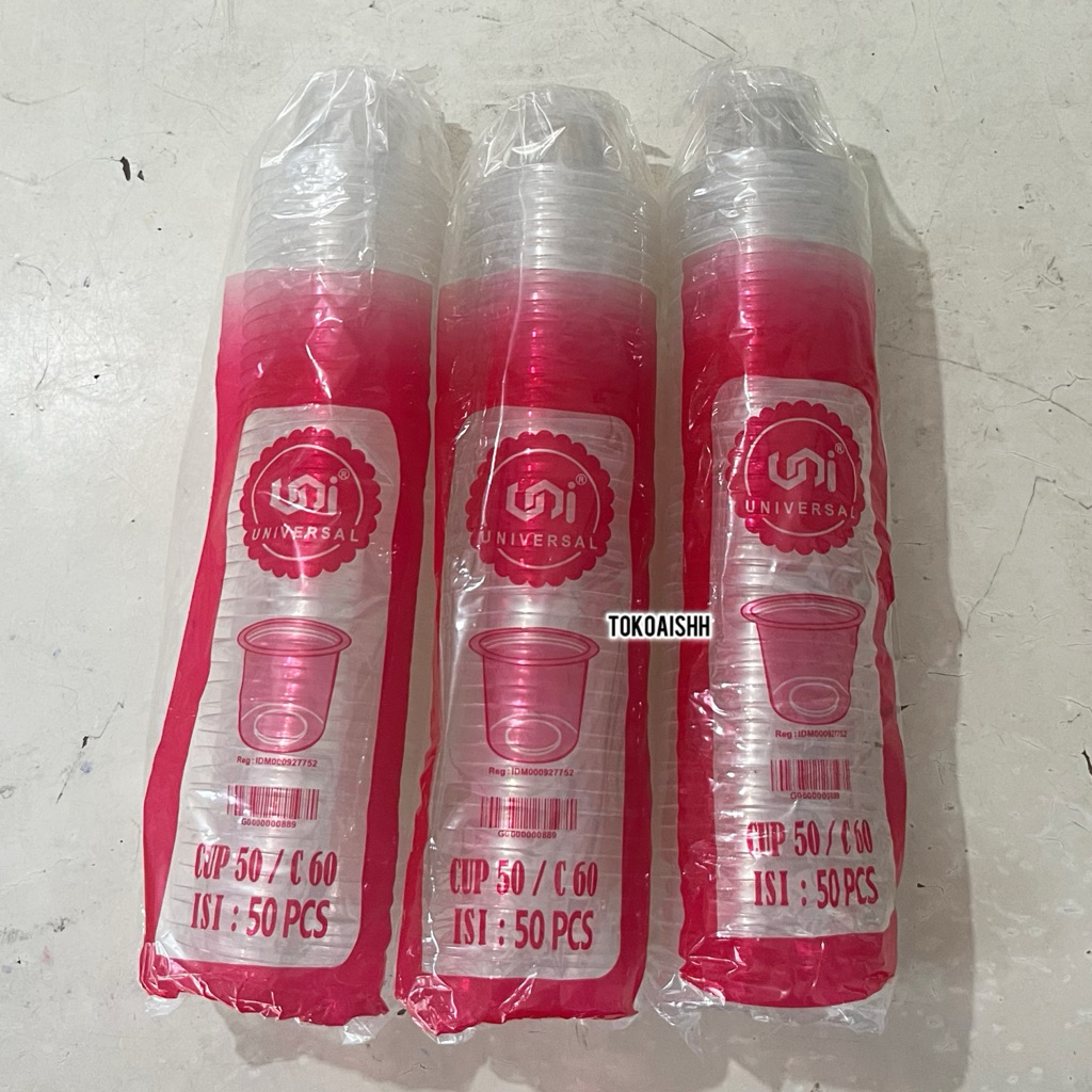 INSTAN ONLY  [ 50 pcs ] cup agar 60 ml - cup puding - cup jelly - cup jeli - cup pudding - cup agara