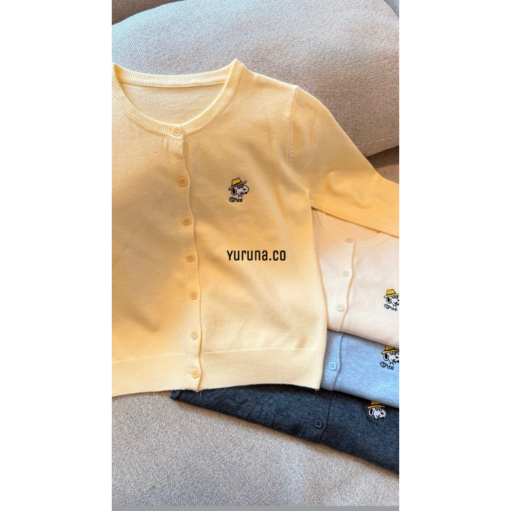 YURUNACO || Atasan Rajut Cardigan Daily Basic Wanita logo snoopy | Knit Premium