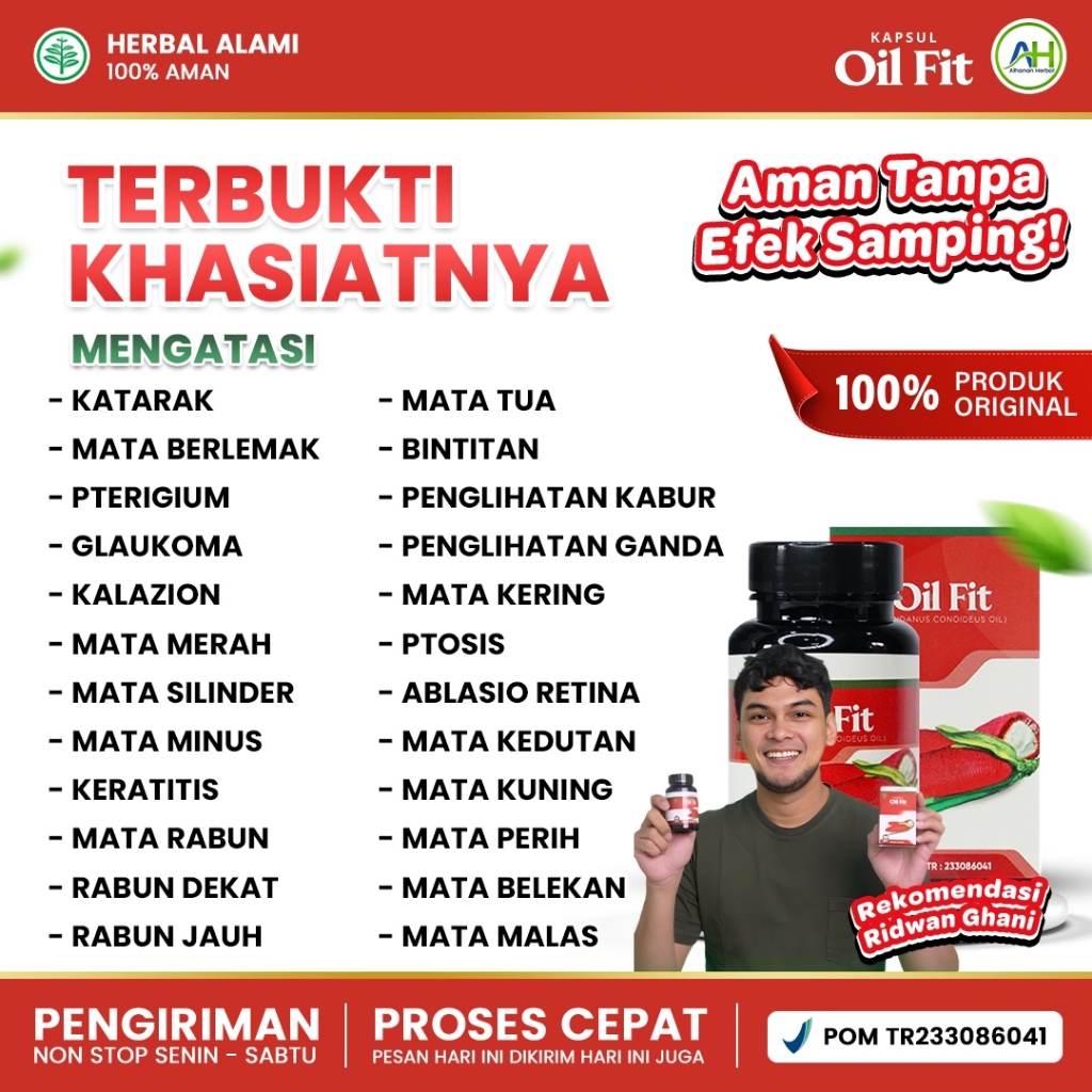 Obat Kelopak Mata Turun Sebelah, Mata Ptosis, Mata Beda Sebelah, Mata Kecil Sebelah - Oil Fit Asli
