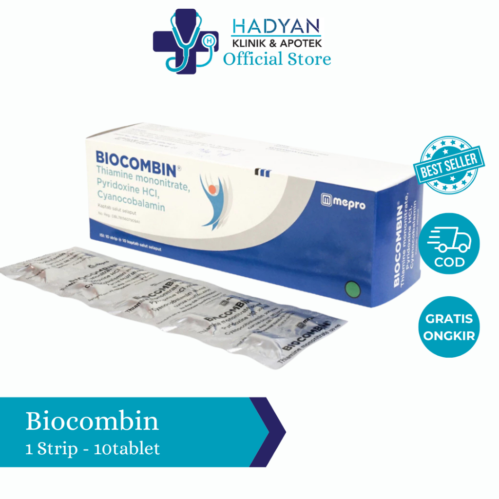 Biocombin 1 Strip 10 Tablet Original – Multivitamin Anak & Dewasa Penambah Nafsu Makan