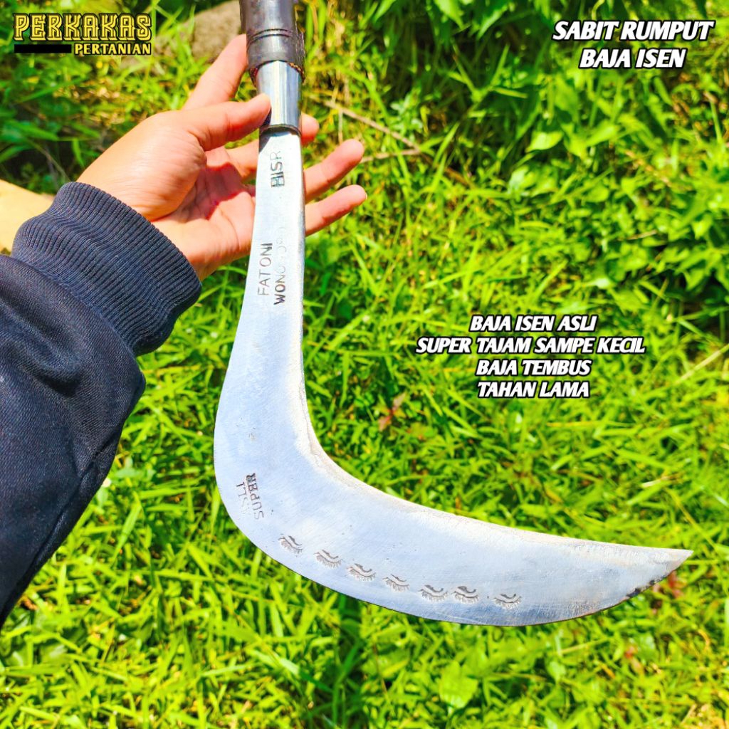 Sabit rumput putihan asli baja isen tajam finishing mantap tajam awet