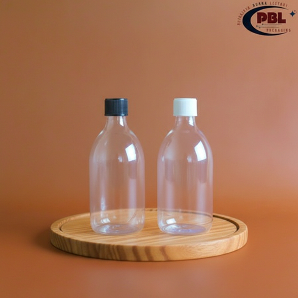 Botol Ulir 300ml HS Natural - Tutup Ulir Plastik Neck 24 / Botol Plastik Pet 300ml / Botol Ulir 300m
