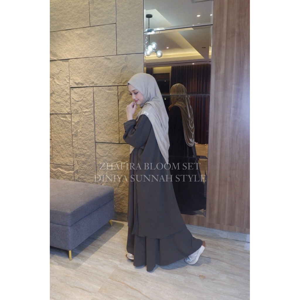 ZHAFIRA BLOOM SET | set tunik panjang DINIYA SUNNAH STYLE