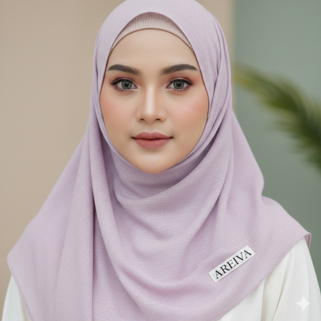 Areiva - Hijab Segiempat Premium Arabian - Warna Pastel Purple