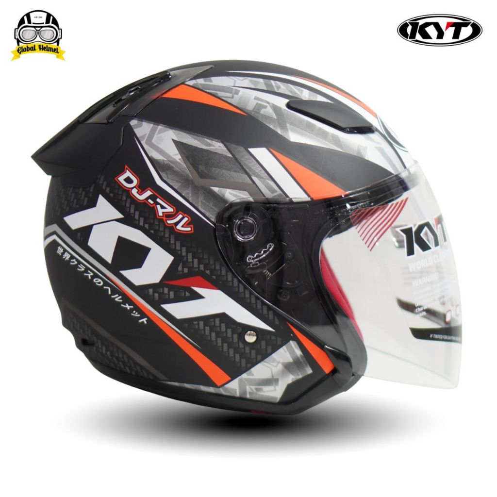 HELM HALF FACE KYT DJ MARU KYT DJMARU MOTIF #15 GUNMATE DOFF ORANGE