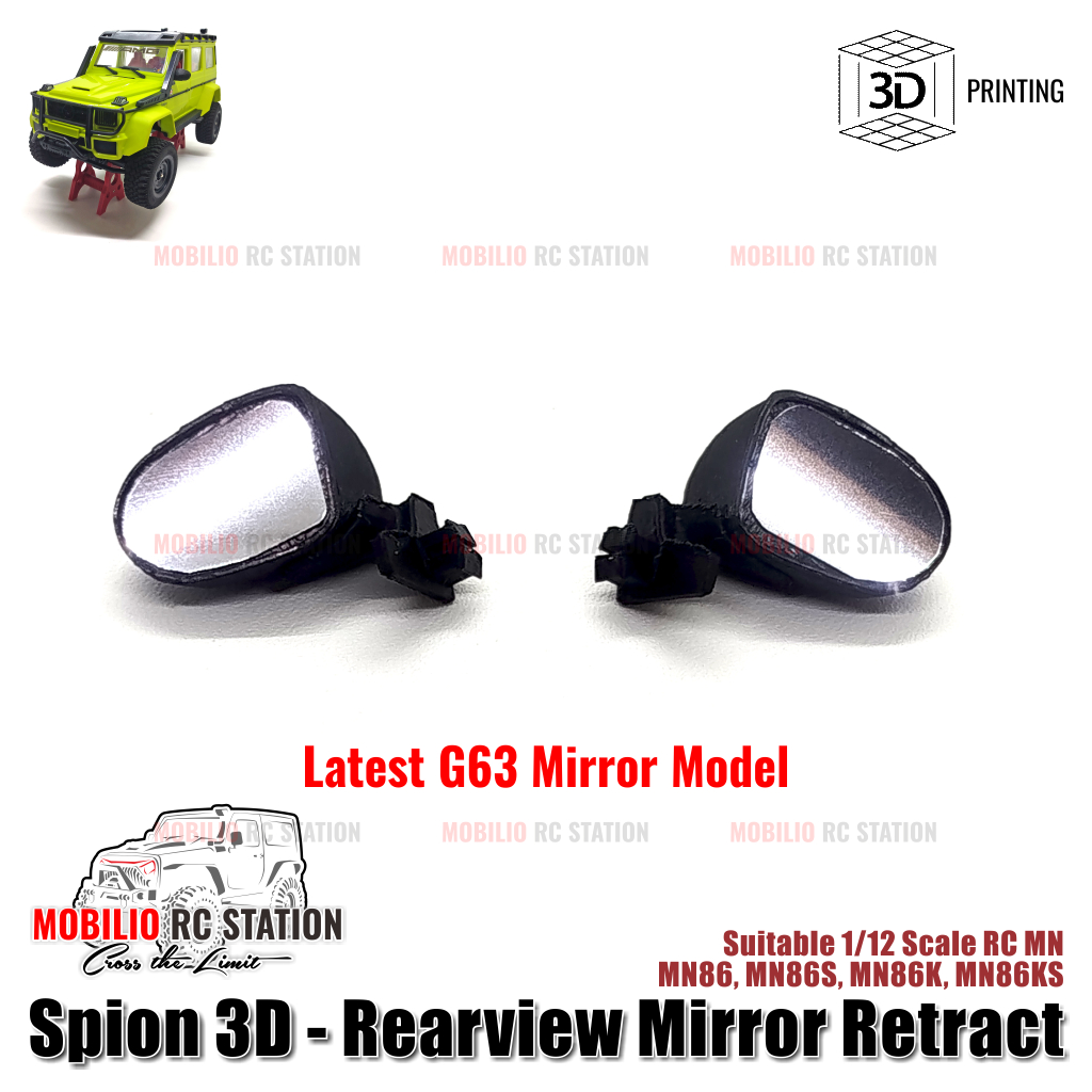 Spare Part Spion 3D - Rearview Retract Latest G63 Mirror Model for 1/12 Scale RC MN MN86 MN86S MN86K