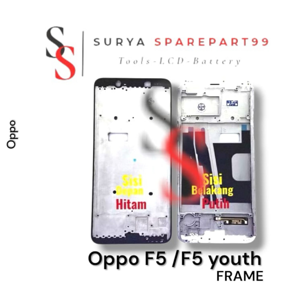 Frame Oppo F5 F5 Youth CPH1725 Bezzel Tulang tengah dudukan LCD Mesin