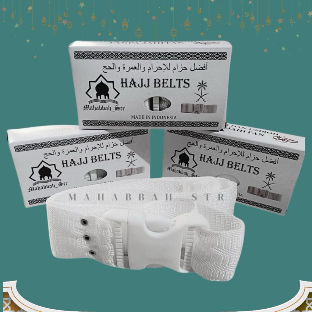 Sabuk Haji dan Umroh Pria Sabuk Ikat Pinggang Putih