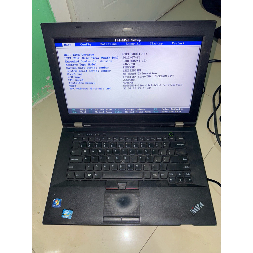 lenovo thinkpad L430 Core i5 gen3 mainbord normal