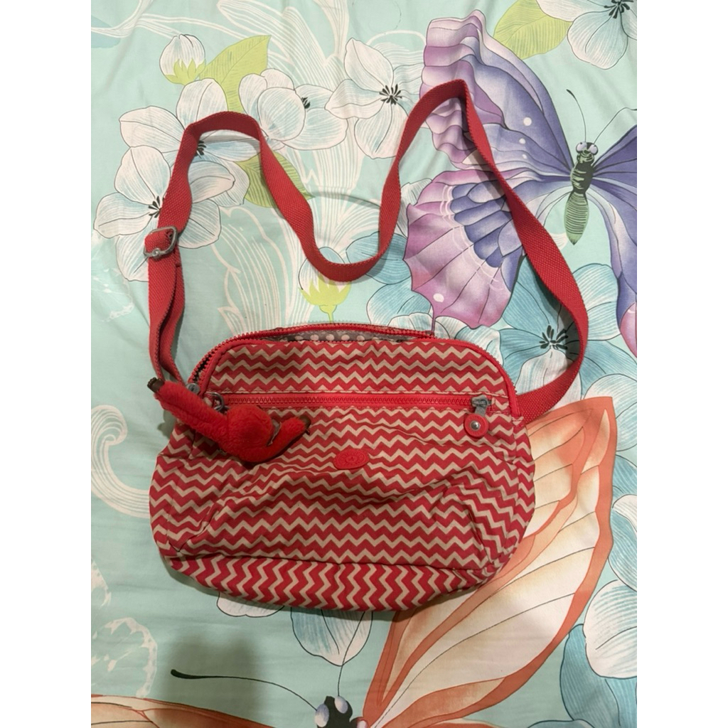 tas kipling ori warna merah