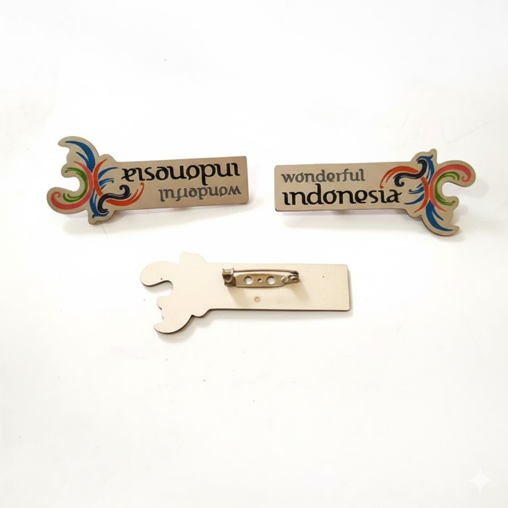 Pin Bros Wonderful Indonesia Kuningan/Stainless Pin 7cm