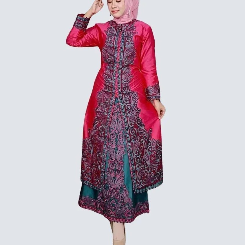 Gamis Wanita Pelangi Jaya Bahan Taveta Dove Warna Merah