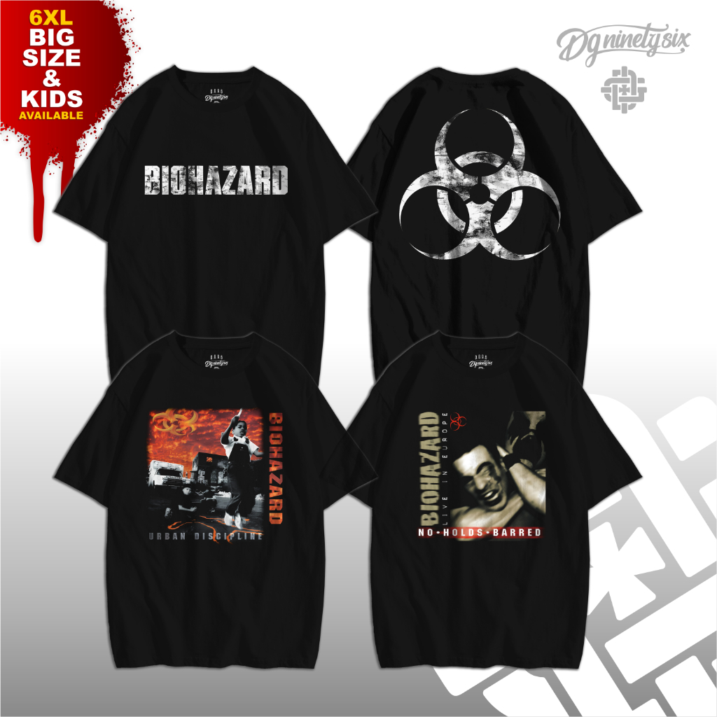 Kaos Band BIOHAZARD series / kaos biohazard / t shirt biohazard / t shirt band vintage / t shirt ban