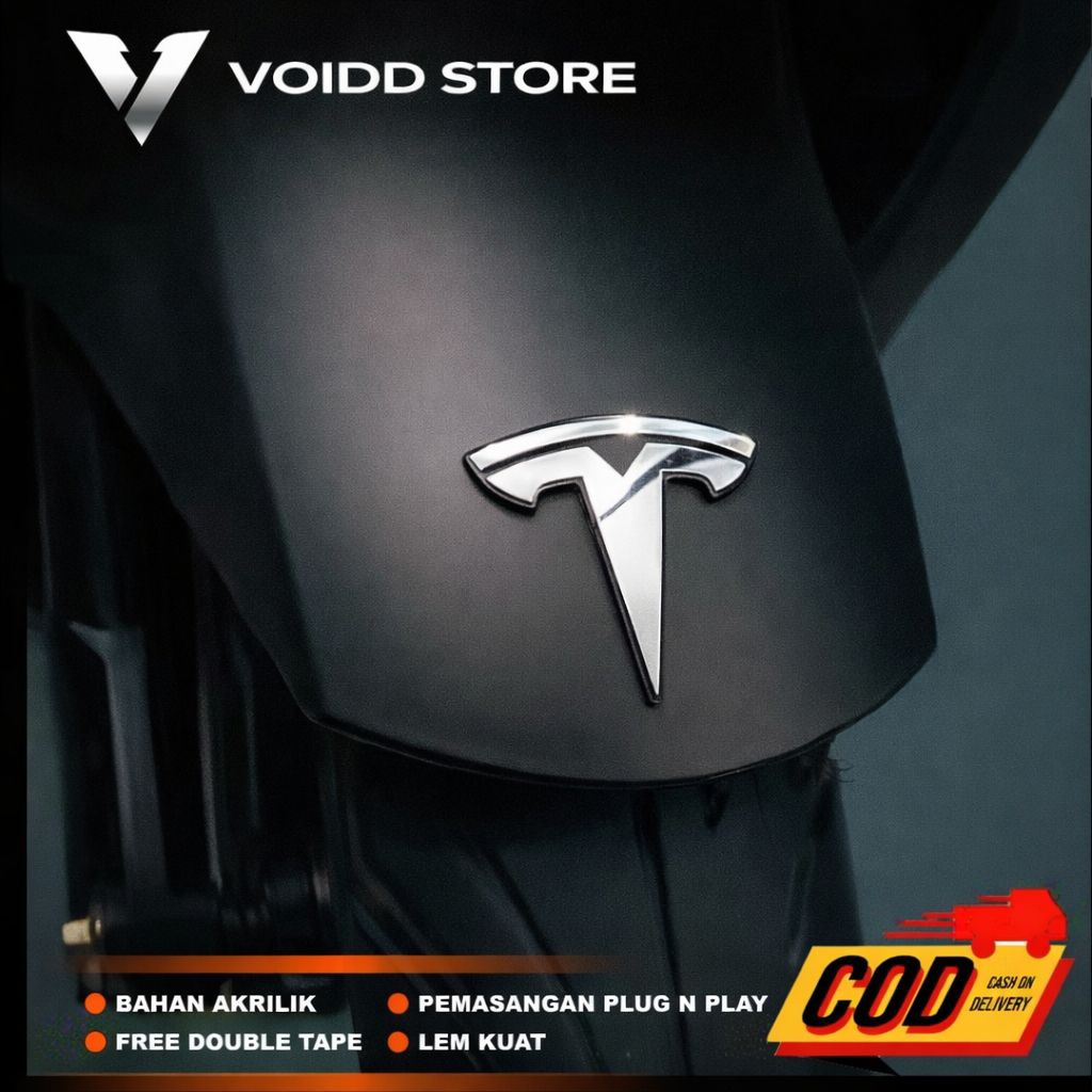 1PCS EMBLEM LOGO TESLA MOTOR MOBIL EMBLEM LEM SPAKBOARD MOTOR LOGO TESLA TIMBUL