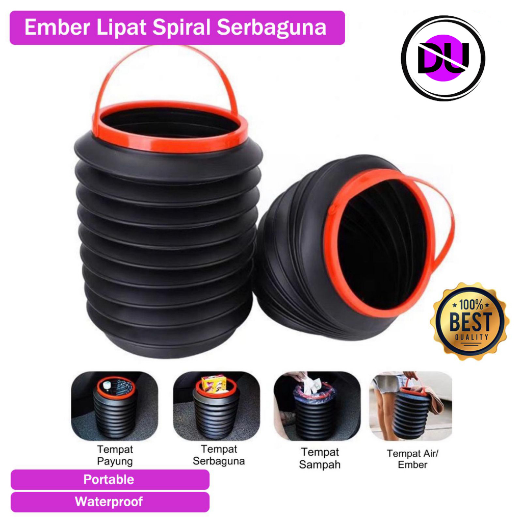 Tempat Sampah Lipat Bulat Tong Sampah Mobil Praktis Wadah Box Penyimpanan Portabel dan Fleksibel