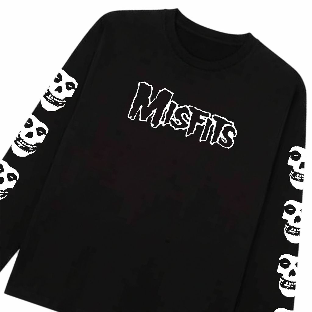 valtherdy | Kaos band metal misfits lengan panjang Bahan COTTON COMBED 24s premium Keren KUALITAS DI