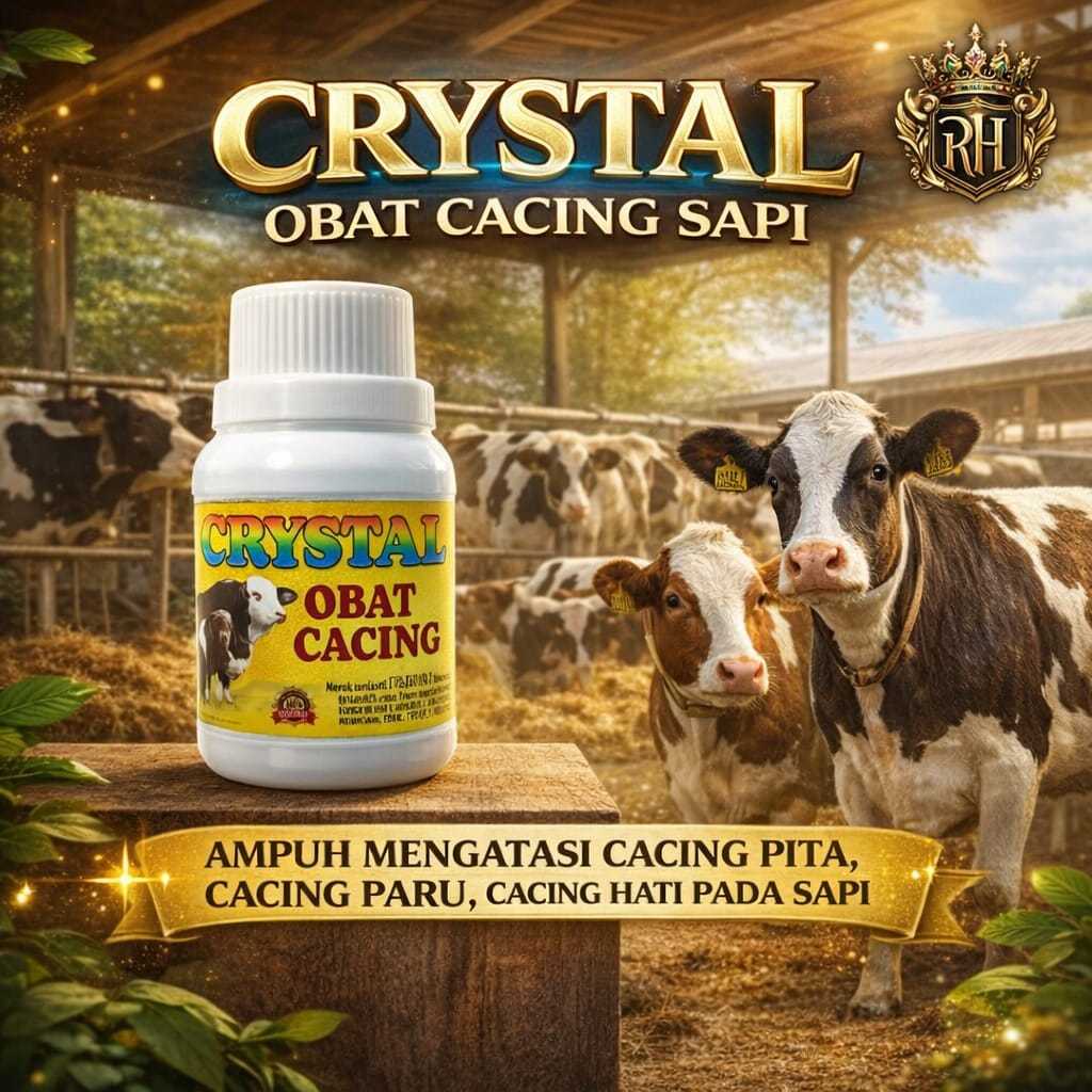 Crystal Obat Cacing Ternak 120ml - Ampuh Mengatasi Cacingan Pada Hewan Ternak
