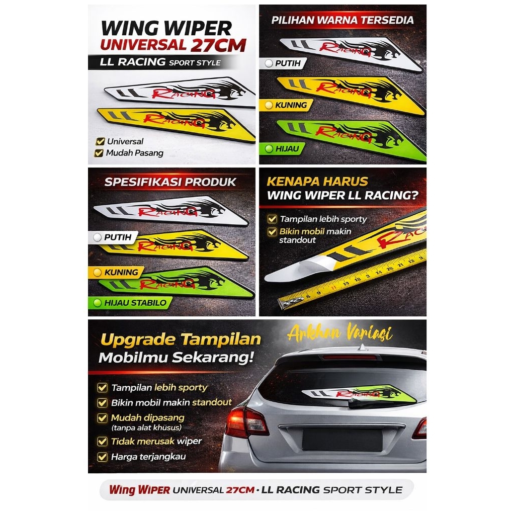 Wiper Wing variasi Wiper Wing Racing 27 cm Universal