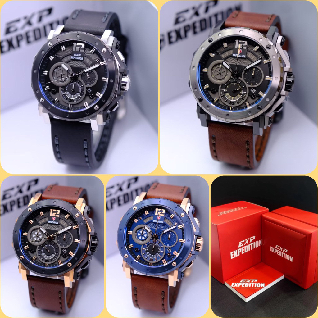 JAM TANGAN PRIA EXPEDITION E 6402 MC / E 6402 / 6402 ORIGINAL KULIT GARANSI RESMI 1 TAHUN