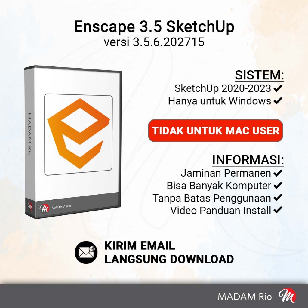 Enscape 3.5 atau Enscape 3D Lisensi Permanen OS WIN Termasuk Asset Library ONLINE