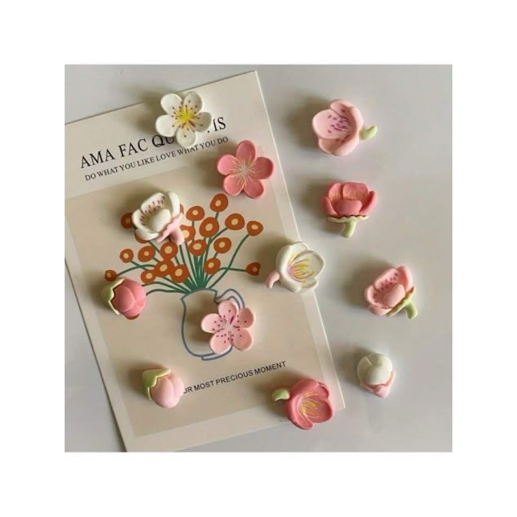 Manik-Manik Akrilik Bentuk Bunga 3D Pastel Aesthetic