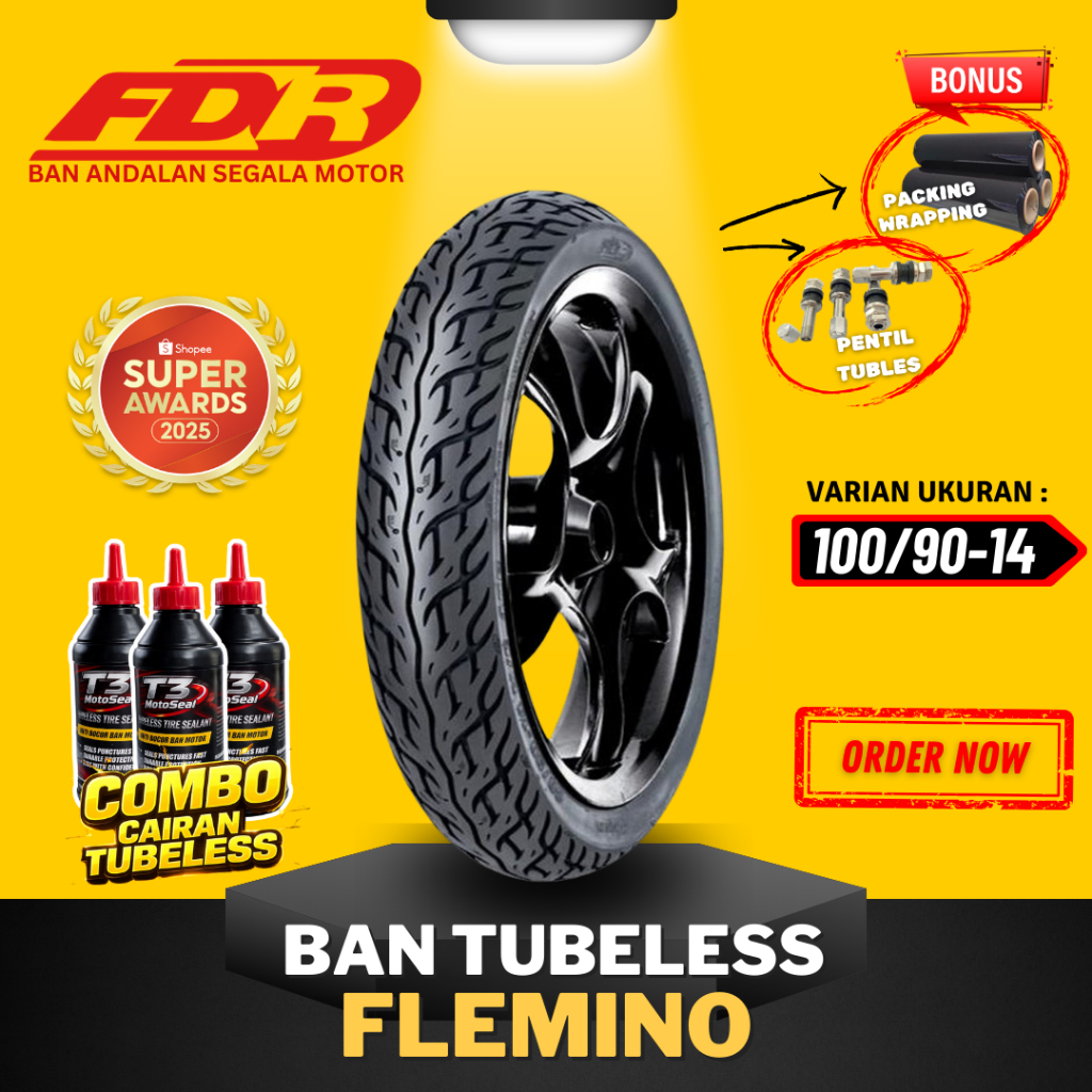 [READY COD] BAN FDR FLEMINO 100/90-14 RING 14 / BAN FDR TUBELESS TUBLES RING 14 ( 100/90-14 ) BAN FD