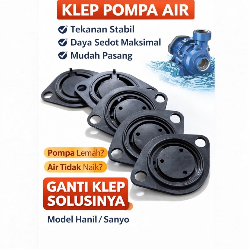 Klep Pompa Air Universal Model Hanil SanyoKaret Klep Pompa Air Pengganti
Katup Pompa Air Model Hanil