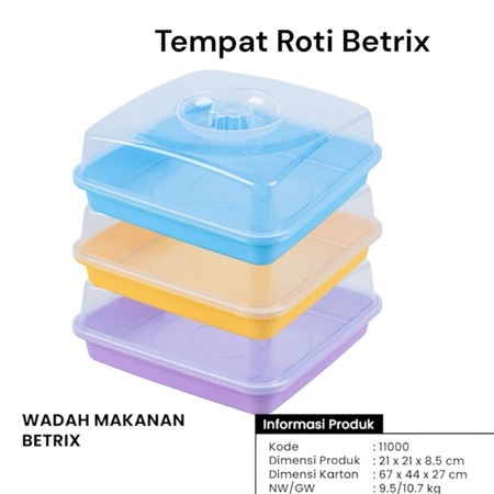 Kotak Roti Segi Tempat Kue Bolu Plastik Penyimpanan